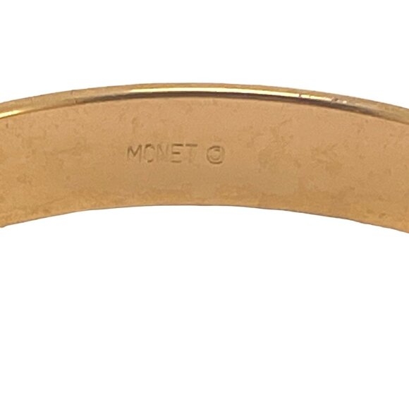 Monet Vintage Gold-Tone Textured Bangle Bracelet - Picture 5 of 5